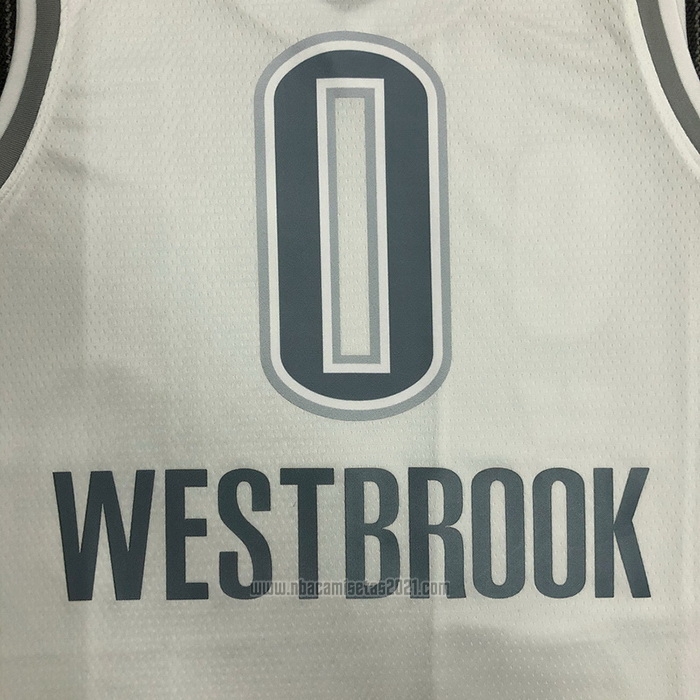 Camiseta Oklahoma City Thunder Russell Westbrook #0 Ciudad 2021-22 Blanco